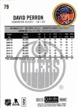 2014-15 O-Pee-Chee Platinum - Rainbow #79 David Perron Back