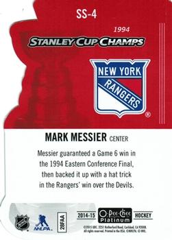2014-15 O-Pee-Chee Platinum - Stanley Cup Champs Die Cuts #SS-4 Mark Messier Back