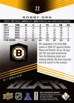 2014-15 Upper Deck Ice - 2014-15 UD Black #22 Bobby Orr Back