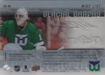 2014-15 Upper Deck Ice - Glacial Graphs Black #GG-ML Mike Liut Back