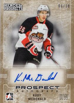 2014-15 In The Game Heroes & Prospects - Prospect Autographs Gold #48 Kody McDonald Front