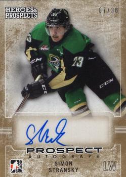 2014-15 In The Game Heroes & Prospects - Prospect Autographs Gold #83 Simon Stransky Front