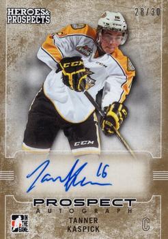 2014-15 In The Game Heroes & Prospects - Prospect Autographs Gold #84 Tanner Kaspick Front