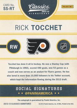 2013-14 Panini Playbook - Social Signatures #SS-RT Rick Tocchet Back