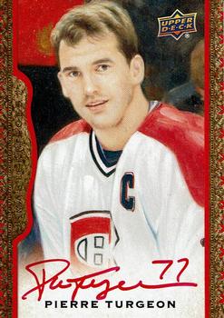 2014-15 Upper Deck Masterpieces - Framed Red Cloth Autographs #136 Pierre Turgeon Front