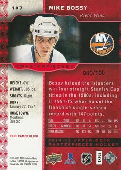 2014-15 Upper Deck Masterpieces - Framed Red Cloth #107 Mike Bossy Back