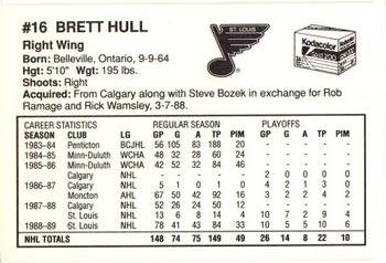 1989-90 Kodak St. Louis Blues #NNO Brett Hull Back