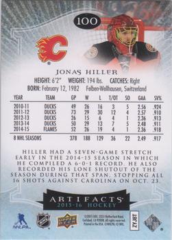 2015-16 Upper Deck Artifacts #100 Jonas Hiller Back