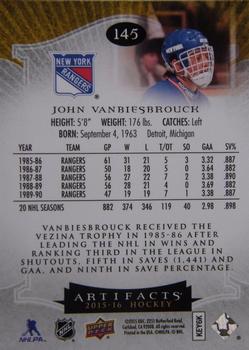 2015-16 Upper Deck Artifacts #145 John Vanbiesbrouck Back