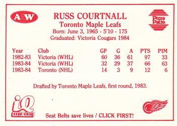 1984-85 Kelowna Wings (WHL) #37 Russ Courtnall Back