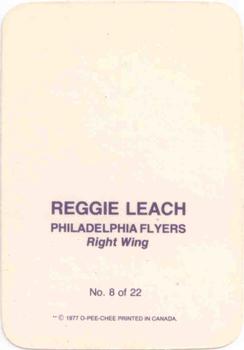 1977-78 O-Pee-Chee - Glossy Inserts (Rounded Corners) #8 Reggie Leach Back