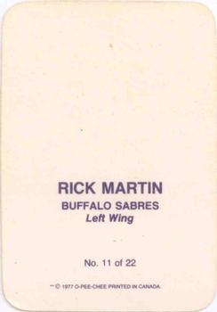 1977-78 O-Pee-Chee - Glossy Inserts (Rounded Corners) #11 Rick Martin Back