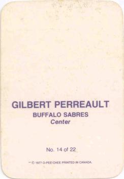 1977-78 O-Pee-Chee - Glossy Inserts (Rounded Corners) #14 Gilbert Perreault Back