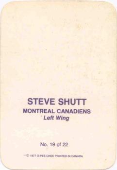 1977-78 O-Pee-Chee - Glossy Inserts (Rounded Corners) #19 Steve Shutt Back