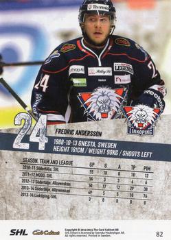 2014-15 SHL Elitset #82 Fredric Andersson Back