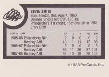 1988-89 ProCards Rochester Americans (AHL) #NNO Steve Smith Back