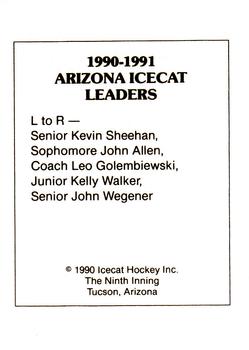 1990-91 Arizona Icecats (ACHA) #NNO Arizona Icecats Leaders Back