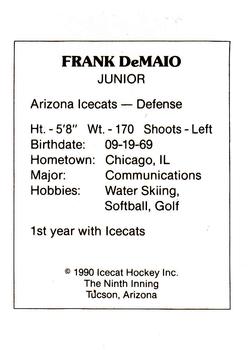 1990-91 Arizona Icecats (ACHA) #NNO Frank DeMaio Back