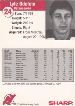 1996-97 Sharp New Jersey Devils #NNO Lyle Odelein Back