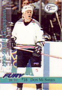 1999-00 Roox Muskegon Fury (UHL) #NNO Don McSween Front