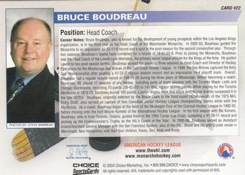 2003-04 Choice Manchester Monarchs (AHL) #22 Bruce Boudreau Back