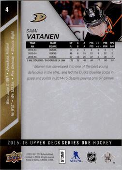 2015-16 Upper Deck #4 Sami Vatanen Back