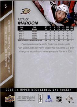 2015-16 Upper Deck #5 Pat Maroon Back