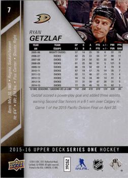 2015-16 Upper Deck #7 Ryan Getzlaf Back
