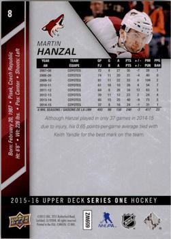 2015-16 Upper Deck #8 Martin Hanzal Back