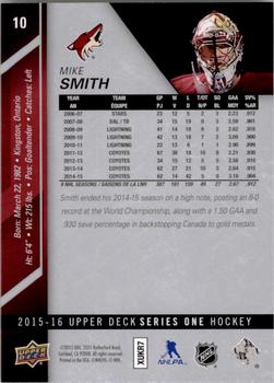 2015-16 Upper Deck #10 Mike Smith Back