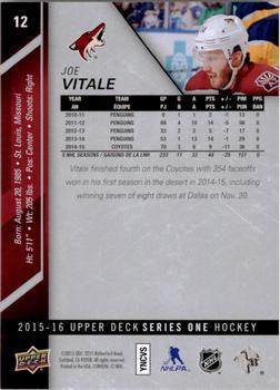 2015-16 Upper Deck #12 Joe Vitale Back