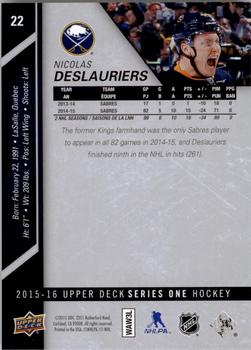 2015-16 Upper Deck #22 Nicolas Deslauriers Back