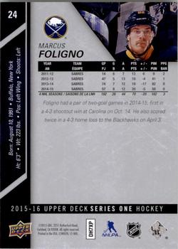 2015-16 Upper Deck #24 Marcus Foligno Back