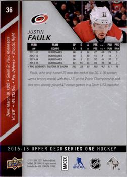 2015-16 Upper Deck #36 Justin Faulk Back