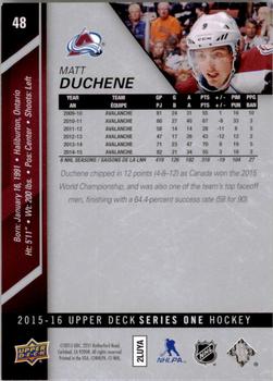 2015-16 Upper Deck #48 Matt Duchene Back