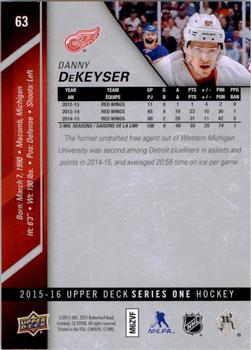 2015-16 Upper Deck #63 Danny DeKeyser Back