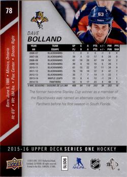 2015-16 Upper Deck #78 Dave Bolland Back