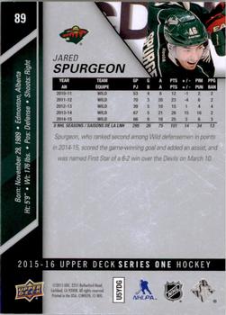 2015-16 Upper Deck #89 Jared Spurgeon Back