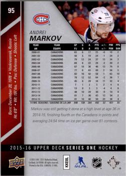 2015-16 Upper Deck #95 Andrei Markov Back