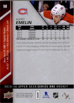 2015-16 Upper Deck #98 Alexei Emelin Back