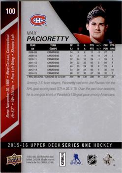 2015-16 Upper Deck #100 Max Pacioretty Back