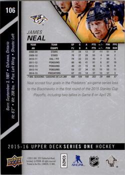 2015-16 Upper Deck #106 James Neal Back
