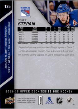 2015-16 Upper Deck #125 Derek Stepan Back