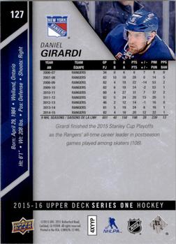 2015-16 Upper Deck #127 Daniel Girardi Back