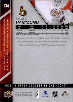 2015-16 Upper Deck #134 Andrew Hammond Back