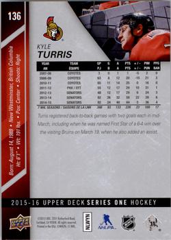 2015-16 Upper Deck #136 Kyle Turris Back