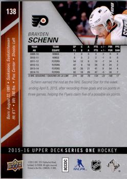2015-16 Upper Deck #138 Brayden Schenn Back