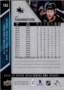 2015-16 Upper Deck #152 Joe Thornton Back