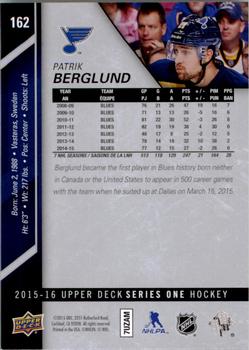 2015-16 Upper Deck #162 Patrik Berglund Back