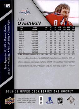 2015-16 Upper Deck #185 Alex Ovechkin Back